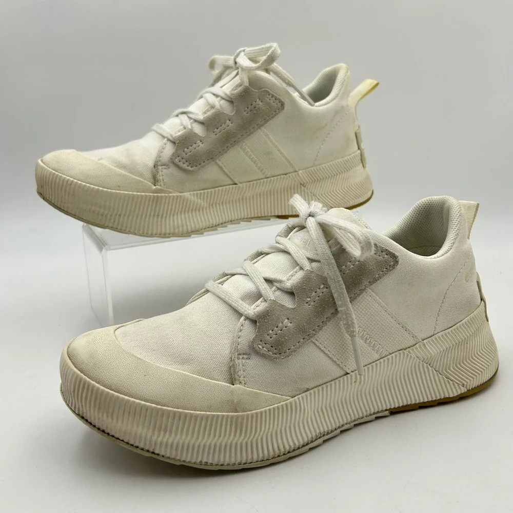 Sorel Out N About III Low Sneakers Women 8.5 Sea Salt Waterproof Gorpcore NL4970